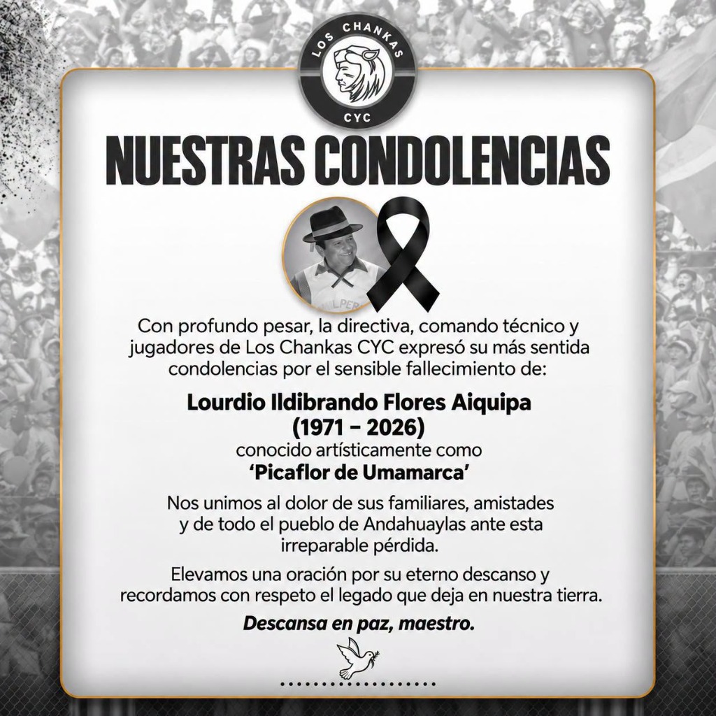 Nuestras Condolencias: Lourdio Ildibrando Flores Aiquipa